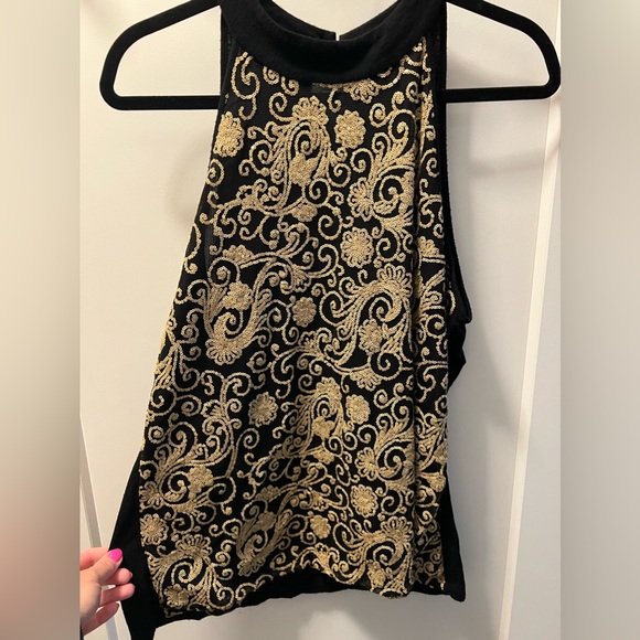 Black & gold sequin embellished Style & Co top size XL - Picture 1 of 3